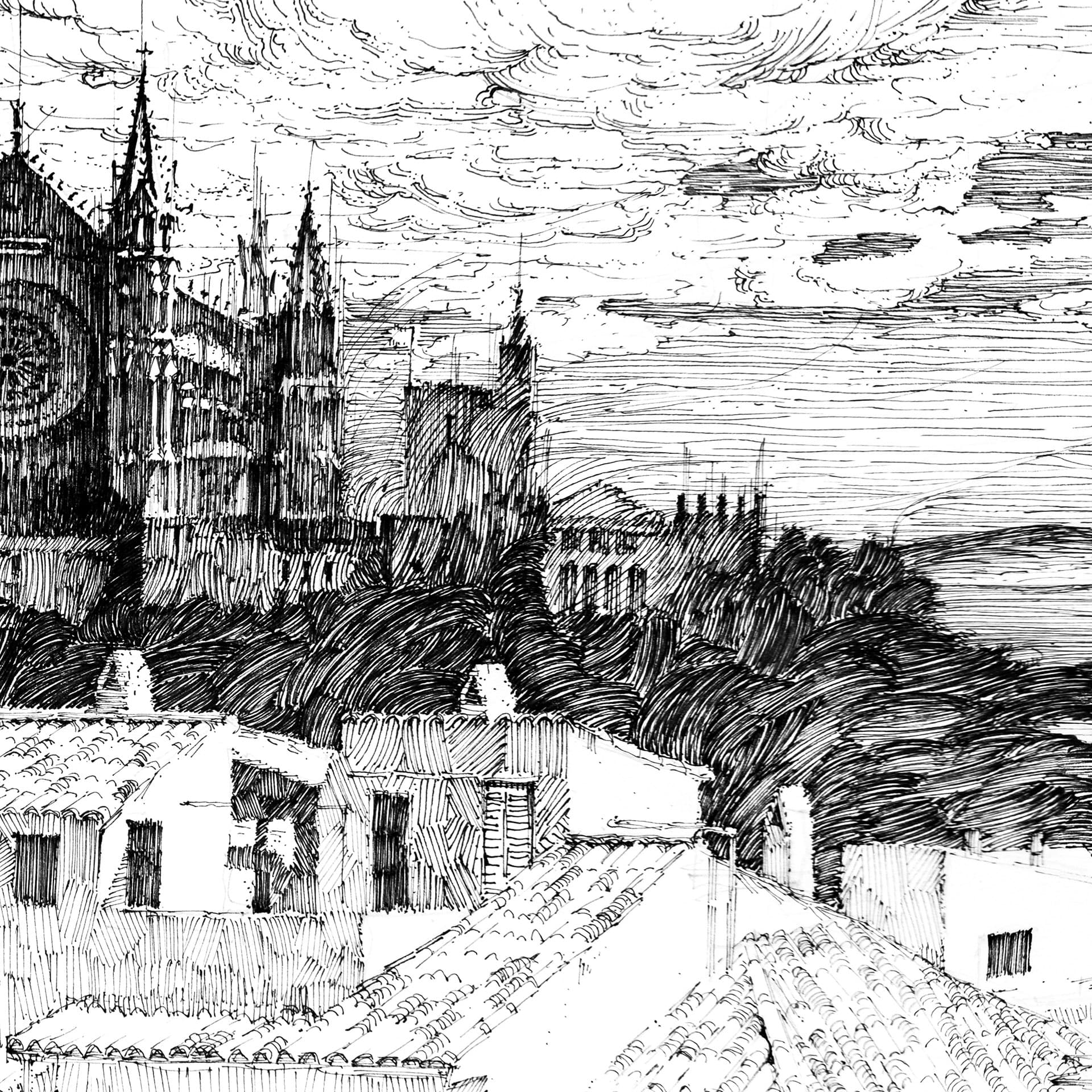 palma panorama drawing close up 2