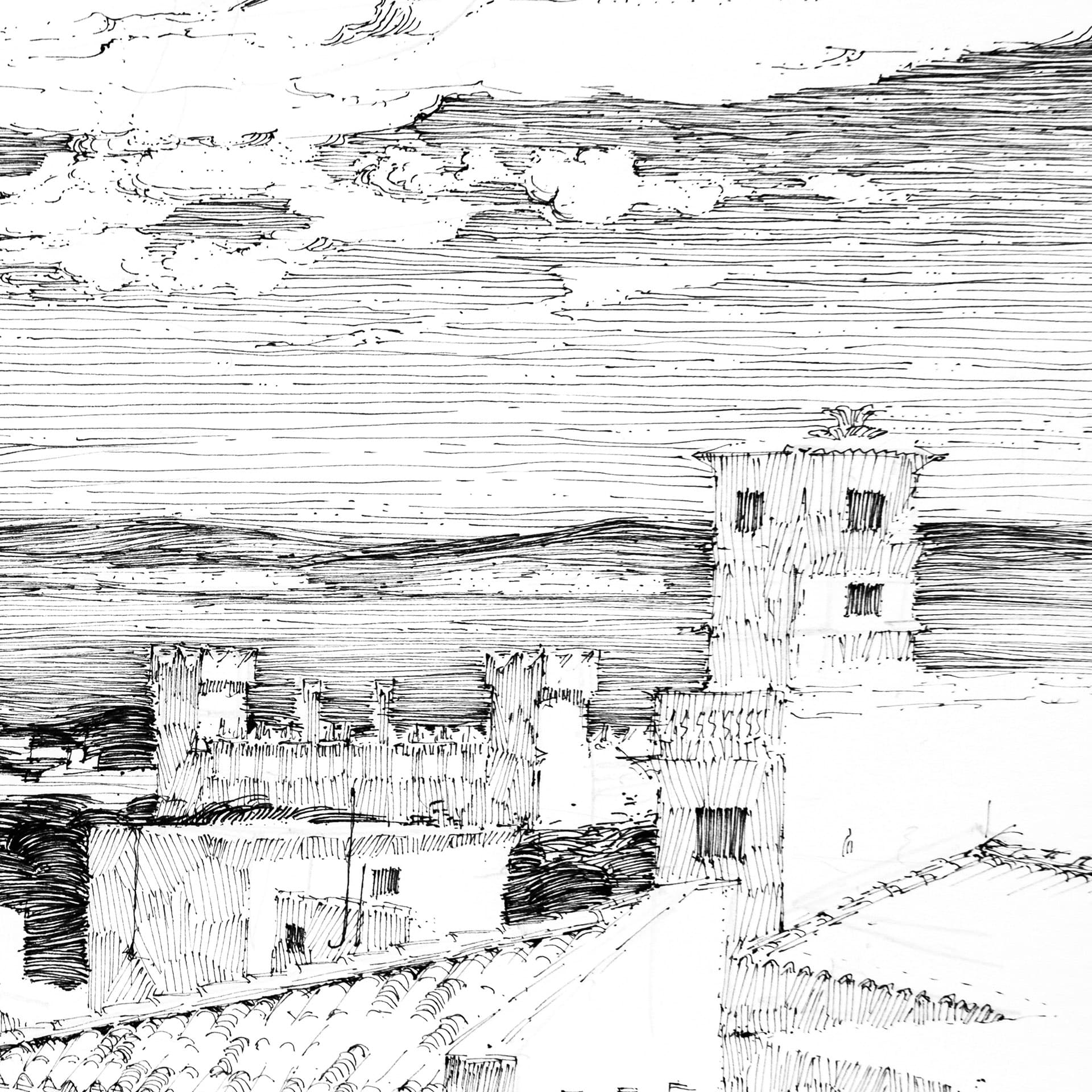 palma panorama drawing close up 3